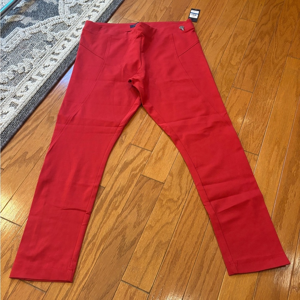 Tommy Hilfiger Bright Red Straight Leg Women's Pants